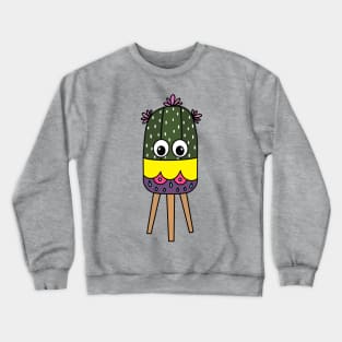 Cute Cactus Design #333: Cute Cactus In A Nice Planter Crewneck Sweatshirt